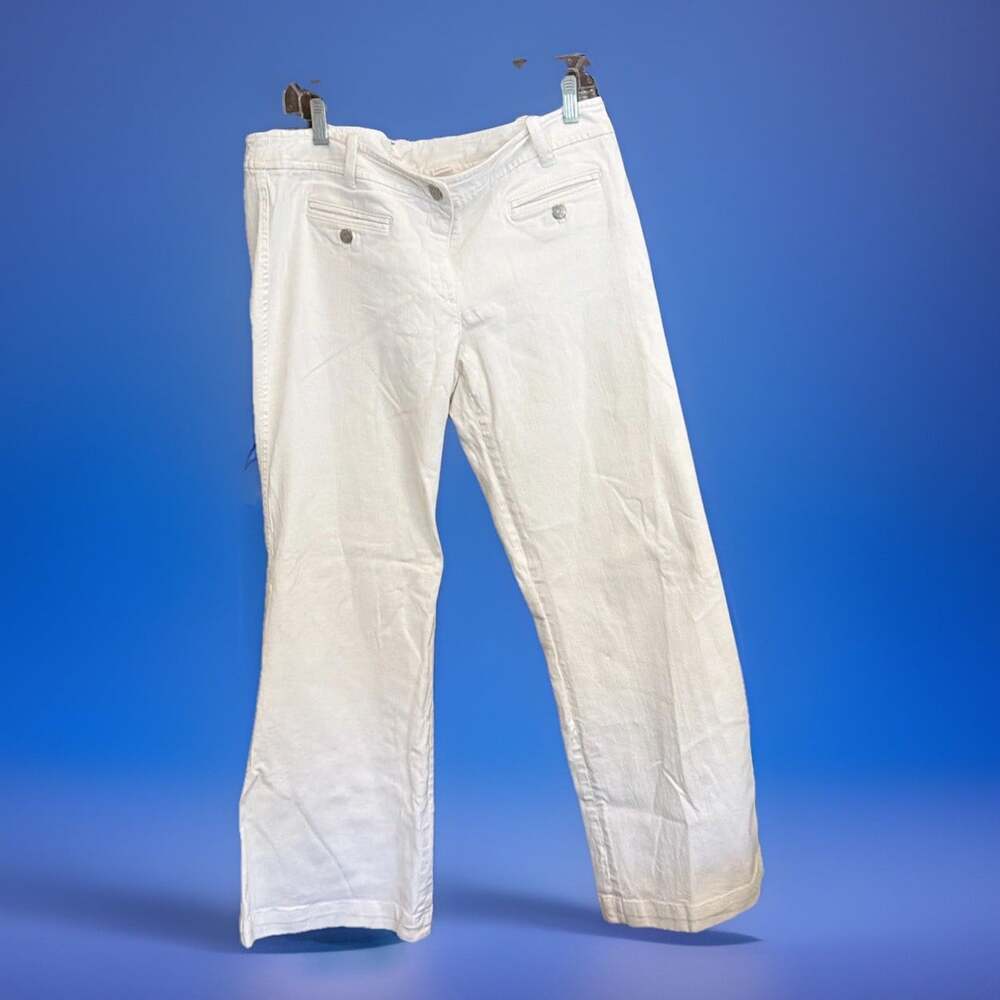VNTG J Crew CITY FIT  White WideLeg Pants W35/L29 99% Cotton🫶No Stains Pristine